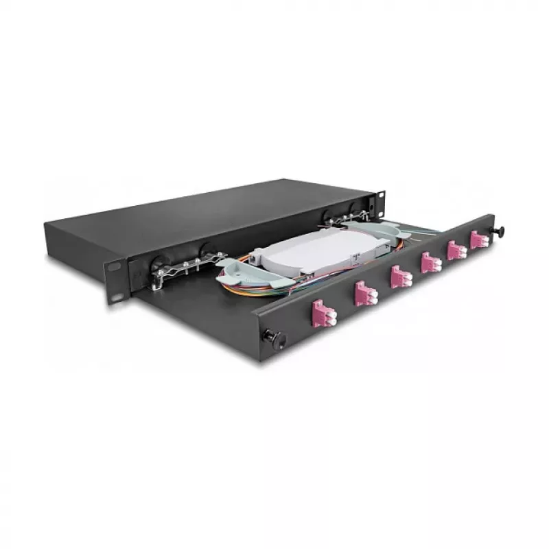 Fibre optic splice enclosure DeLOCK 66999 Black Metal 482x220x44mm