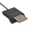 ID card scanner QOLTEC Smart chip ID card scanner — USB, black, 84.5×65×16 mm, 63 g