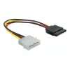 Power Cable SATA HDD DeLOCK B40160100 4pin male straight 0.12m