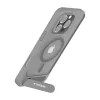 Protective phone case Torras Pstand Series for iPhone 16 Pro Max, gray, slim profile with integrated stand