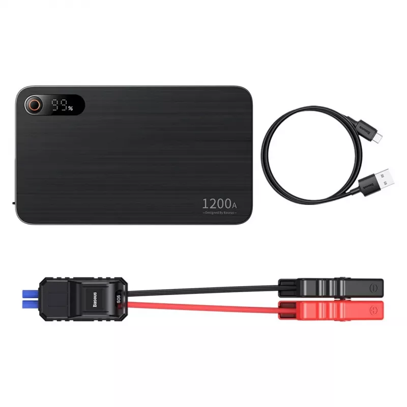 Powerbank/Jump Starter Baseus Pro+ Car Jump Starter, 12000mAh, 1200A, USB (Black)