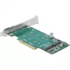 DeLOCK PCI Express x8 Card to 2 x internal NVMe M.2 Key M Bifurcation Low Profile Form Factor
