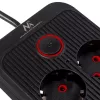 Power strip MACLEAN MCE391 B – 6 sockets, 4×USB-A + 1×USB-C, 110–240V, 2500W, 3 m cable, black