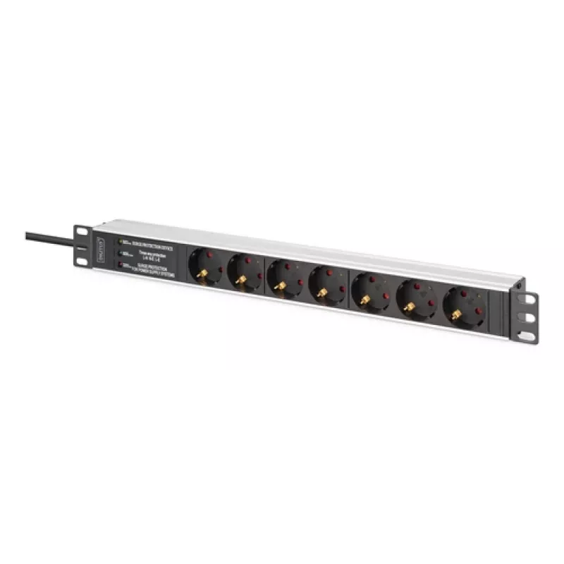 Digitus DN-95441 power distribution unit PDU 7 AC outlets 1U Black Silver