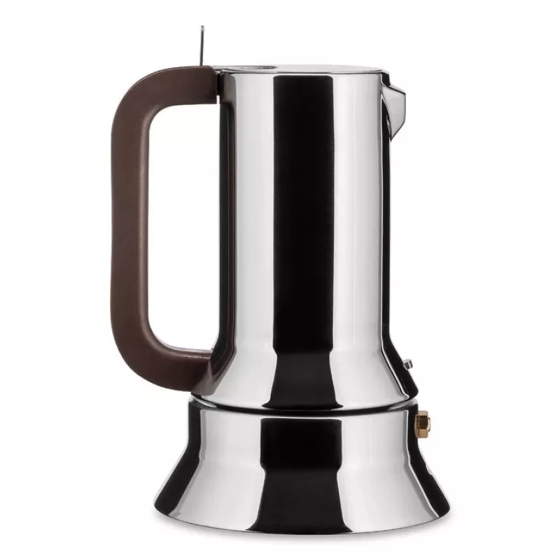 Alessi 9090/3 moka pot, 3 cups, for induction, stainless steel