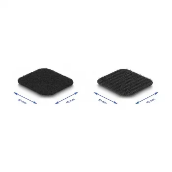 DeLOCK Hook-and-loop pad on roll self-adhesive 45 x 50 mm length 5 m black