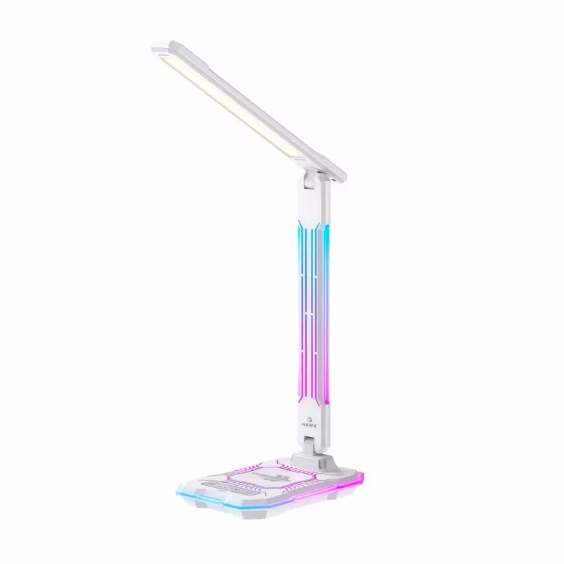 Table lamp Hawk HW-LAMP04 White LED adjustable, white finish, adjustable head and arm