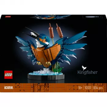 LEGO Icons Kingfisher Bird Set Model Building Kit for Adults to Build with Water Setting Display Stand Great Home and Office Desk Décor Valentine's