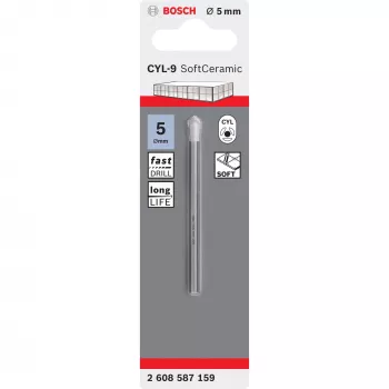 Drill bit Bosch CYL-9, 5 mm diameter, 70 mm length, single piece