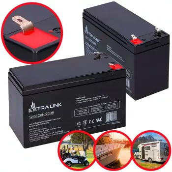 UPS battery Extralink AGM 12V 7.2Ah (7Ah) Sealed Lead Acid VRLA, maintenance-free, black