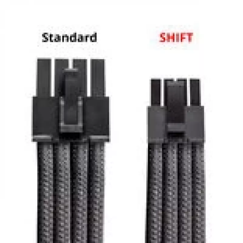 CableMod C-Series Pro ModMesh cable kit for Corsair Type 5 RMx Shift PSUs, 2x 12V-2x6, StealthSense, carbon, 65cm