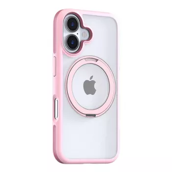 Protective phone case Torras Ostand R Fusion for iPhone 16 — Pink, slim lightweight scratch and minor impact protection