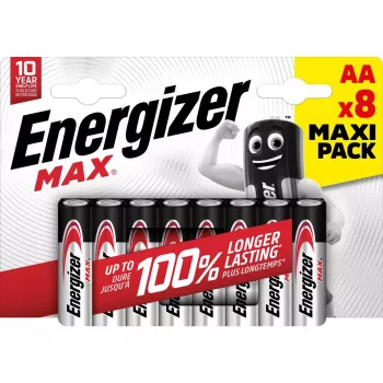 Energizer Batteries Alkaline Max AA LR6, 8 Pieces, Eco Packaging
