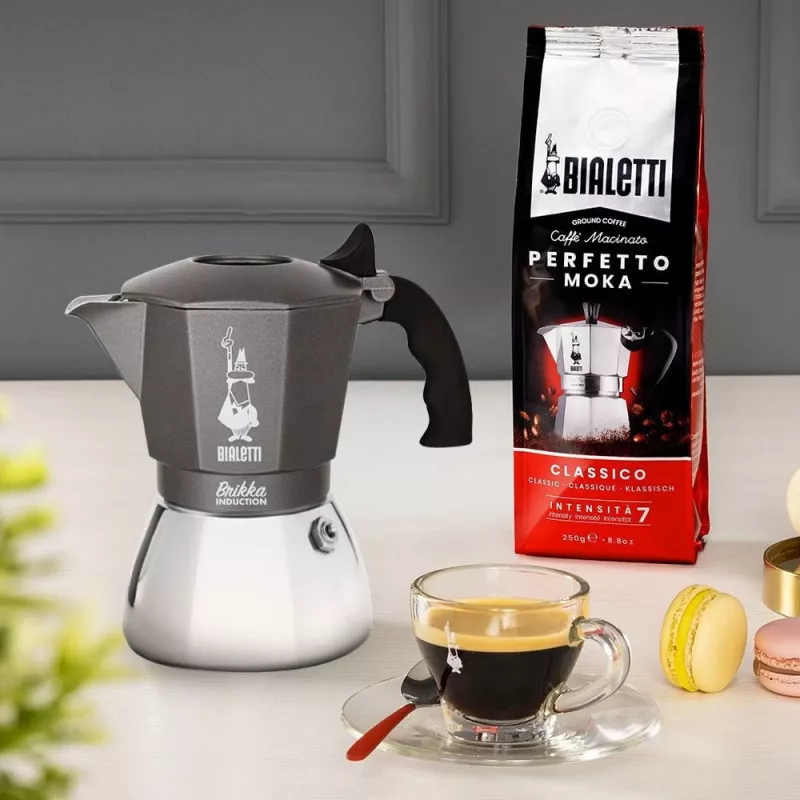 Coffee maker BIALETTI BRIKKA INDUCTION 4TZ 180 ml Anthracite, Silver