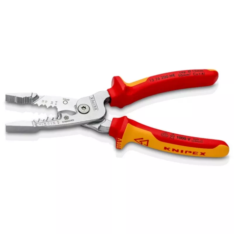 Cable stripper Knipex 13 76 200 ME 6 mm stripping capacity Red Stainless steel Yellow