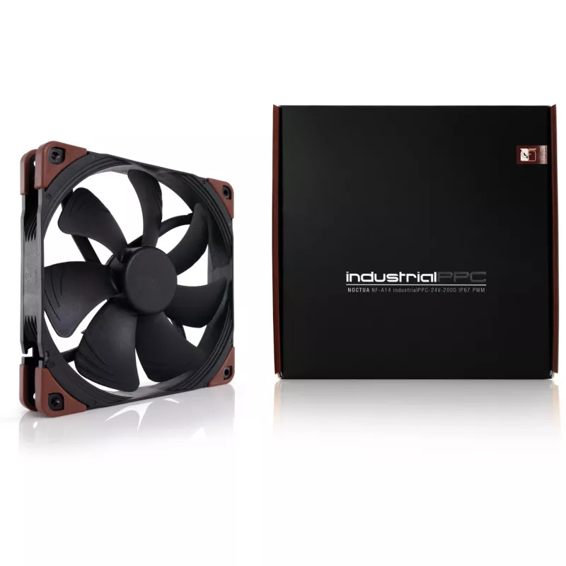 Fan Noctua NF-A14 INDUSTRIALPPC-2000 PWM, 140x25 mm, 12V, PWM, 500–2000 RPM, 182.5 m³/h, IP52, SSO bearing