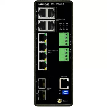 Managed LANCOM IGS-3510XUP Layer 3 switch, 8x 2.5G RJ-45 ports, 10G support, PoE, 68 Gbit/s switching