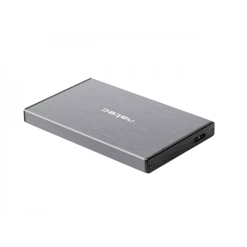External HDD/SSD enclosure NATEC Rhino GO — 2.5 inch SATA, 9.5 mm, USB 3.0, aluminium, grey, up to 4 TB