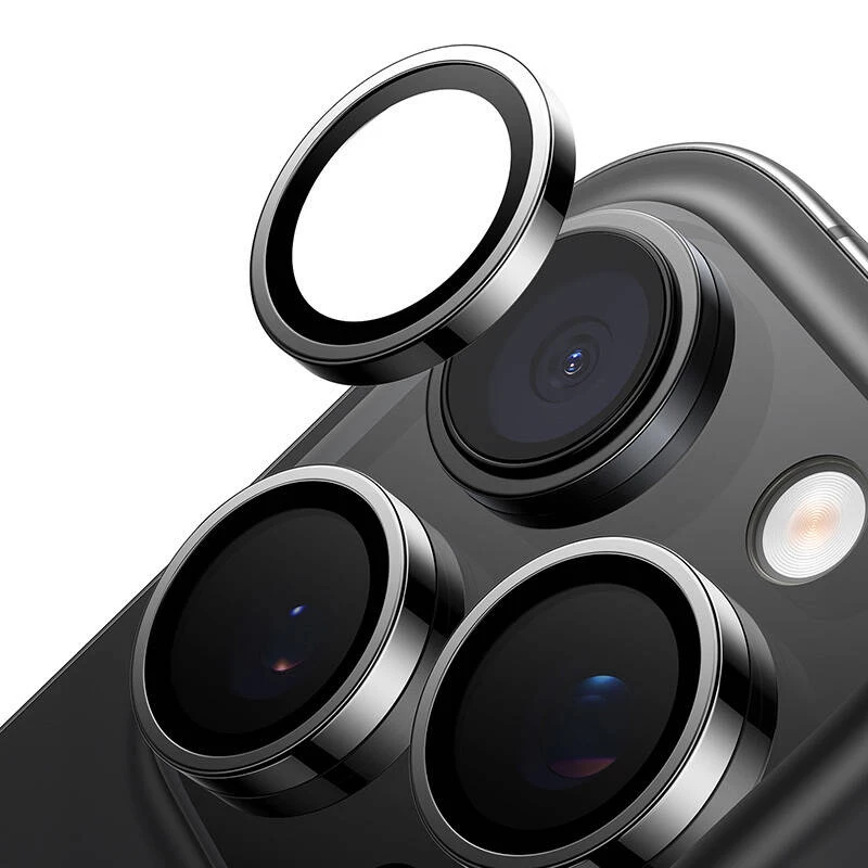 Camera glass protector Torras for iPhone 16 Pro Max — Lensguard, Black