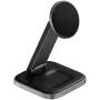 SATECHI 3-in-1 Foldable Qi2 Wireless Charging Stand (Space Gray) with Type A,C,G plugs