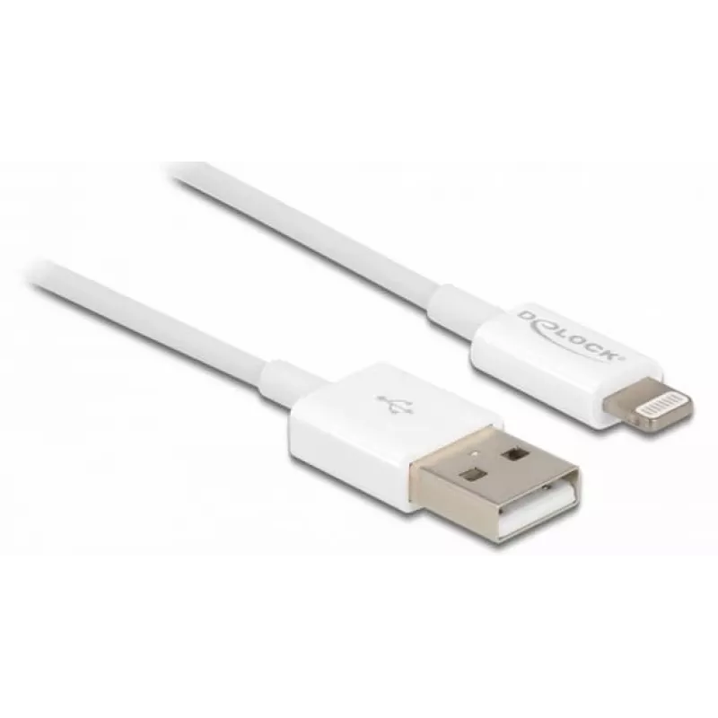 USB data and power cable DeLOCK 83000 for iPhone iPad iPod white 1 m