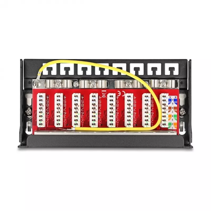 Patch panel DELOCK Mini Desktop RJ45 8-port Cat.6A shielded black for table, wall or DIN rail