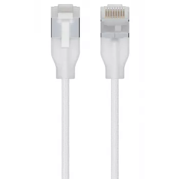 Networking patch cable UBIQUITI UACC-CABLE-PATCH-EL-C6A-1M-W — Cat6a, 1 m, RJ-45, translucent white