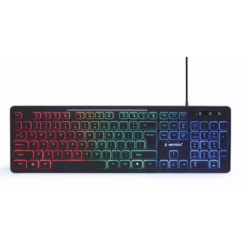 Wired full-size keyboard with mouse Gembird KBS-UML-01 — USB, QWERTY US, 104 keys, black