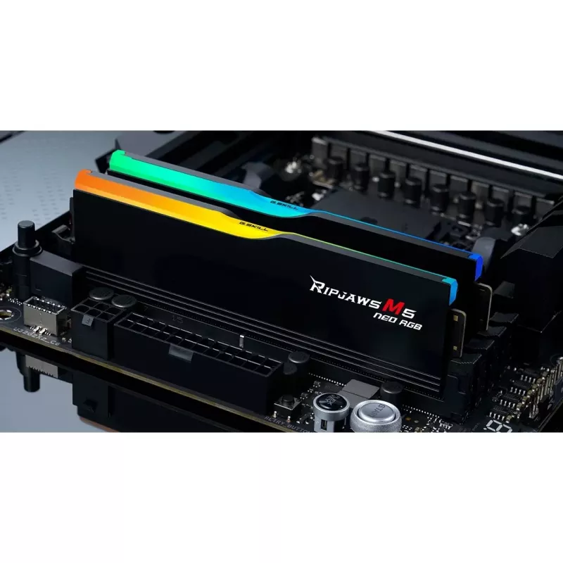 DIMM 64 GB DDR5-6000 (2x 32 GB) Dual-Kit, Arbeitsspeicher schwarz, F5-6000J2836G32GX2-RM5NRK, Ripjaws M5 Neo, AMD EXPO