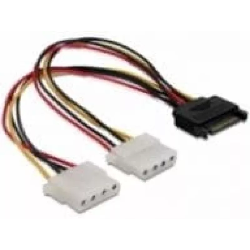 SATA 15pin to 2x 4pin Molex female 20cm DeLOCK 65159