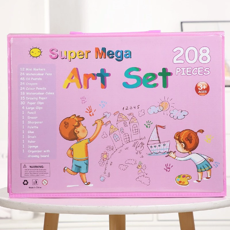 Art set Extralink 208-piece — painting supplies kit with brushes, paints, pencils