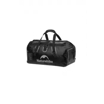 Waterproof travel bag Naturehike Bag 90L, roll-top dry duffel, black