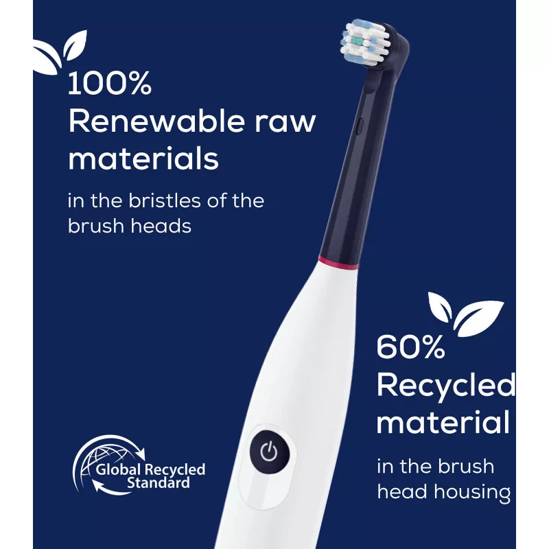 Beurer TB Sensitive Eco Green Planet brush heads, dark blue, 4-pack