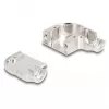 Cable boot DELOCK D-Sub housing for 9‑pin male/female with metal bracket 90° angled, silver, 33×47×16 mm