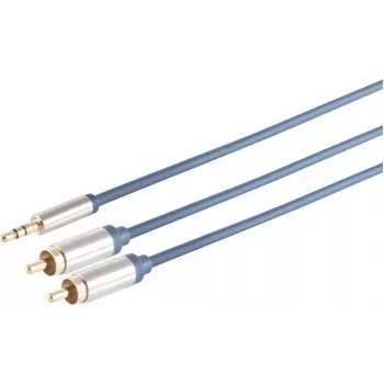 Audio cable ShiverPeaks 30833-MHQ-SLIM — 3.00 m, 3.5 mm jack to RCA connectors