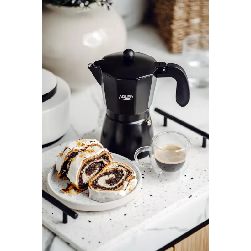 Espresso coffee maker Adler AD 4421 — 15 bar pump, black housing