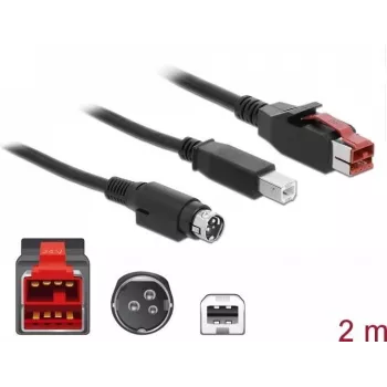 USB Cable DeLOCK 85488 USB 2.0 2m USB B Black