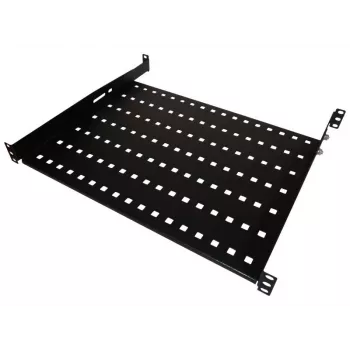 Alantec SA-P-19-1U-650-4-C-02 19-inch 1U Fixed Rack Shelf, 650mm Depth, 4-Point Mounting, Black