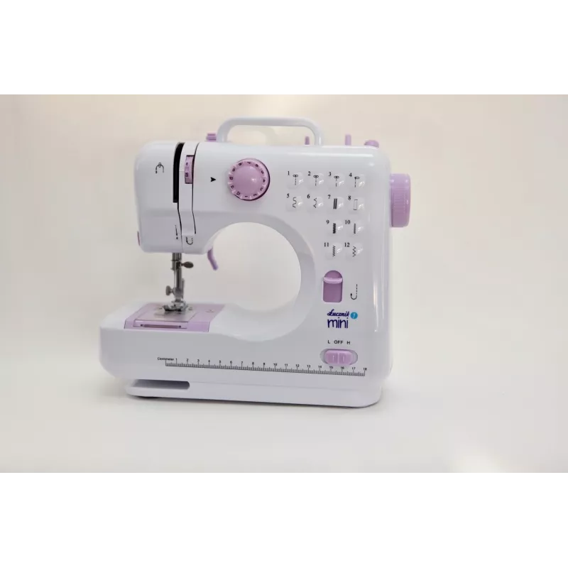 Semi-automatic sewing machine Łucznik Mini — Electric, 3 stitch patterns, 4-step buttonhole, free arm