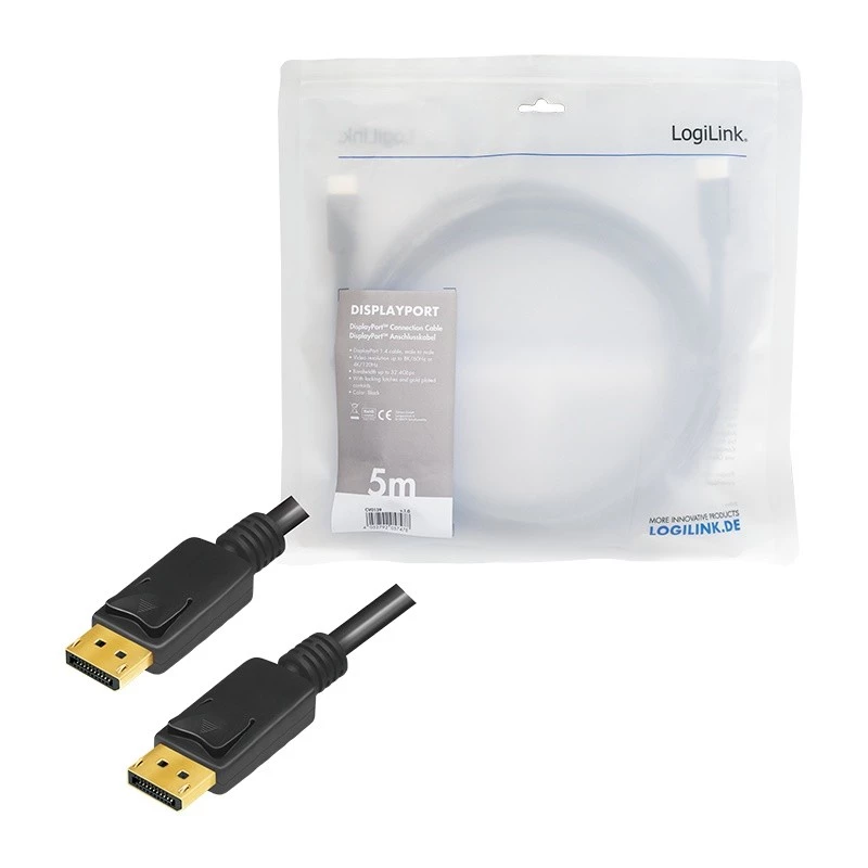 DisplayPort cable LogiLink CV0139 5 m Black