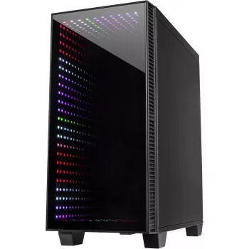 Chassis INTER-TECH X-608 INFINITY MICRO, microATX, RGB, Front and Side Tempered Glass, w/o PSU