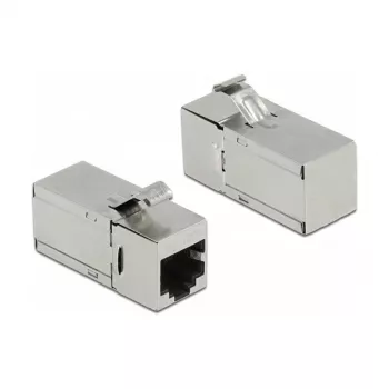DeLOCK Keystone Module RJ45 jack to RJ45 jack Cat.6A 90° angled