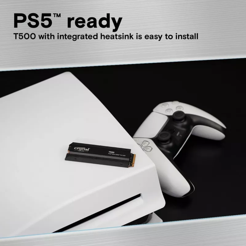 SSD Drive Crucial T500 1TB M.2 NVMe 2280 PCIe 4.0 with heatsink