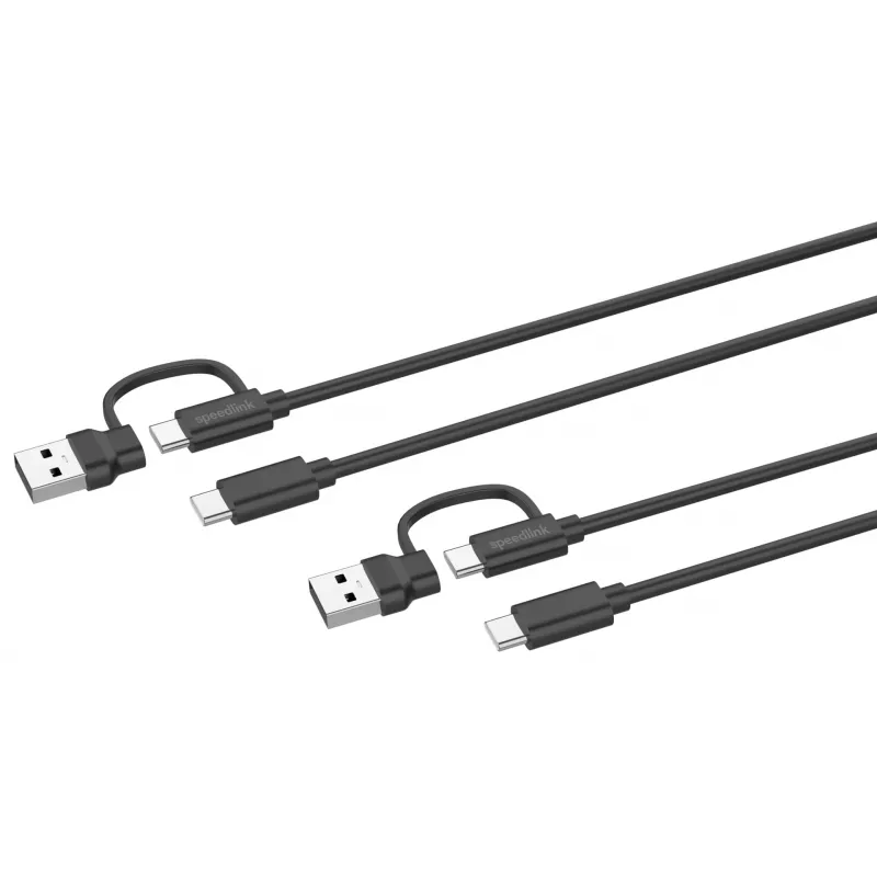 USB 3.2 Gen 1 (3.1 Gen 1) cable Speedlink SL-460101-BK, 3 m, USB A/USB C to USB C, black