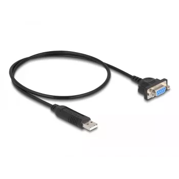 DeLOCK USB 2.0 to serial RS-232 adapter 50 cm FTDI Black