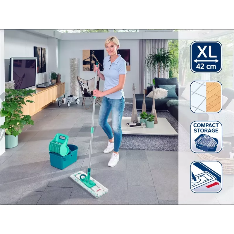 Leifheit 55092 mop Microfibre 8000 ml Dry&wet Microfiber Blue, Grey