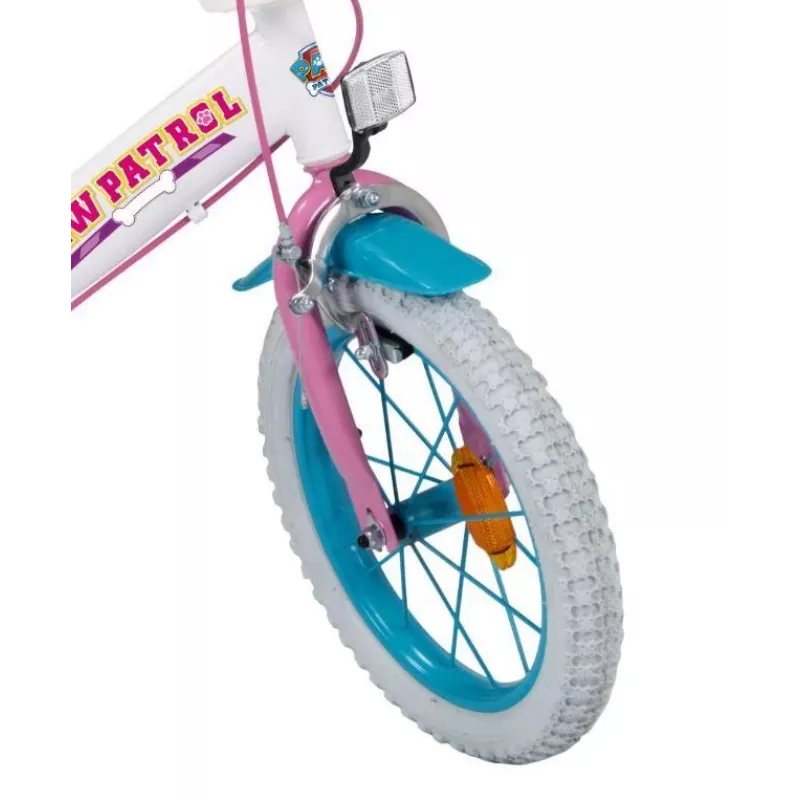 Children's city bike Toimsa PAW PATROL 14 inch steel, inflatable 14 inch wheels, front/rear caliper brakes, basket, doll seat, training wheels