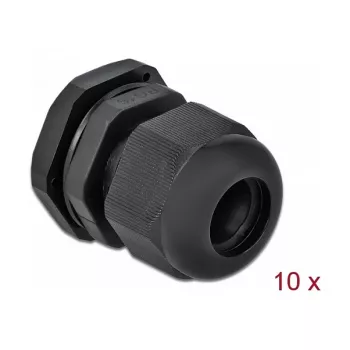 Cable Gland DeLOCK 60218 Black Plastic 10 pc(s)
