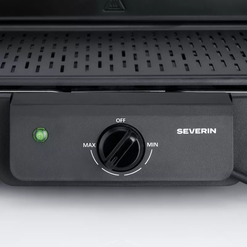 Tabletop electric grill SEVERIN PG 8596, 2000 W, rectangular grid, black, rotary control