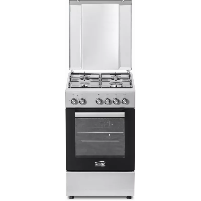 Gas hob and electric oven SIMFER 5405SERGG, stainless steel, 4 zones, 50 cm